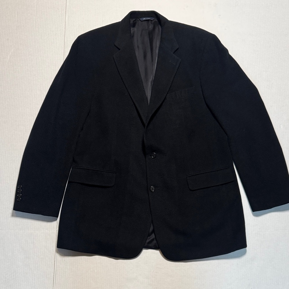 BROOKS BROTHERS Men's Vintage 100% Camel Hair Black Blazer Jacket Size‎ 44 Long